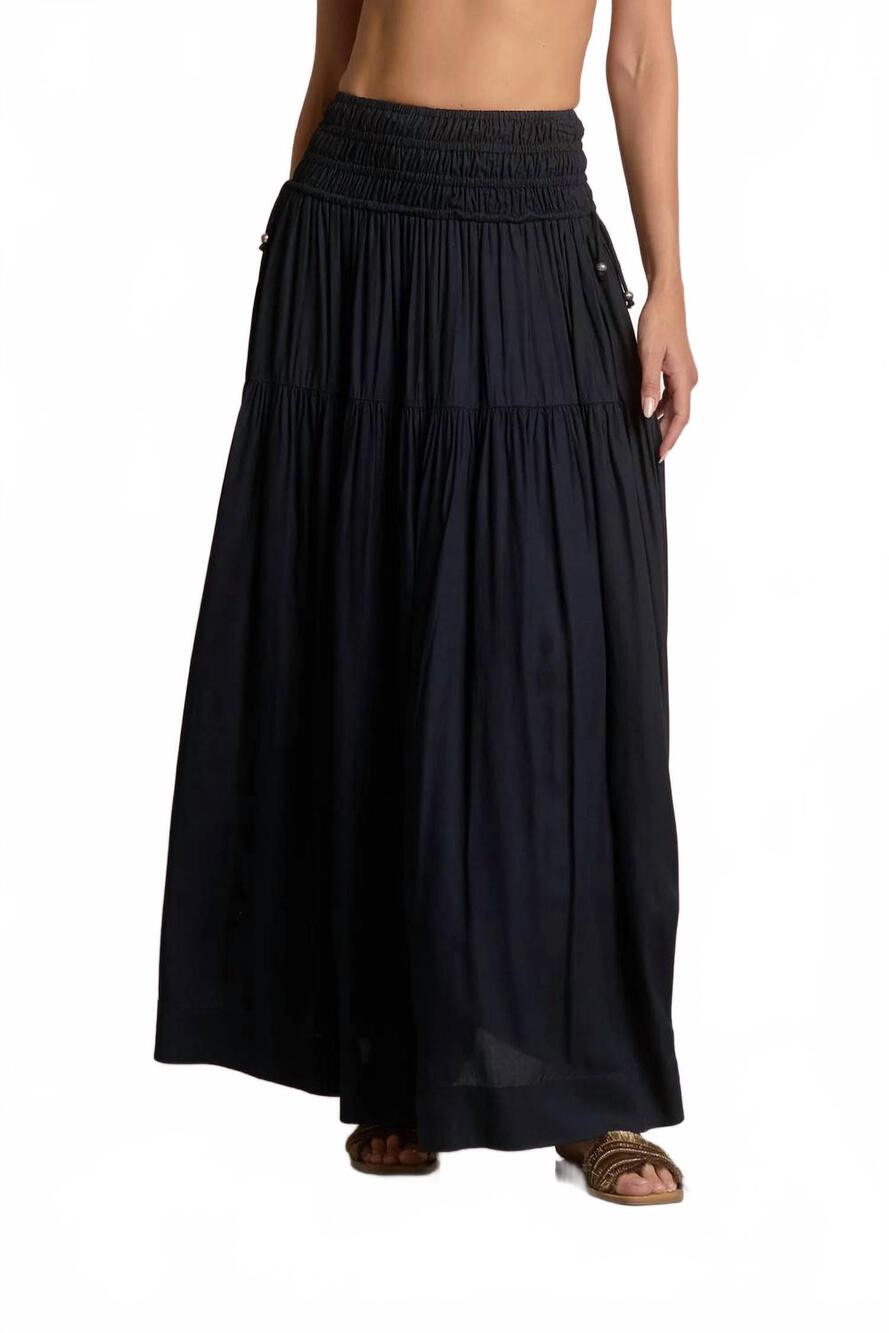 NEW ELAN rory maxi skirt in black